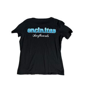 Encinitas Surfboards Black Tee Shirt Men’s Size Medium Beach Surfshop Retro Vibe